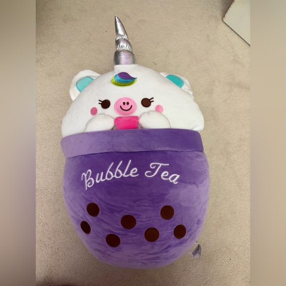 Large Unicorn Bubble Tea Plush Pillow - Picture 3 of 3